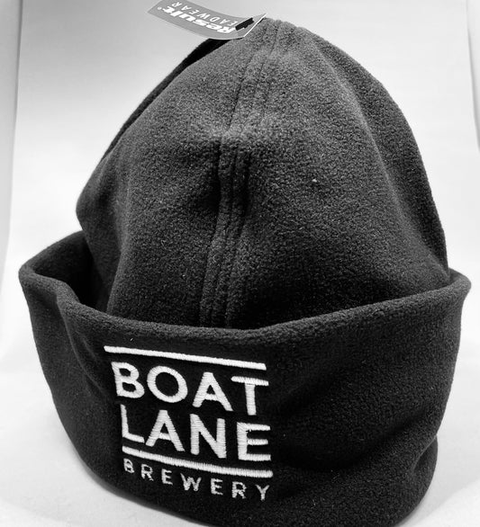 Beanie Hat with White Logo Stitching