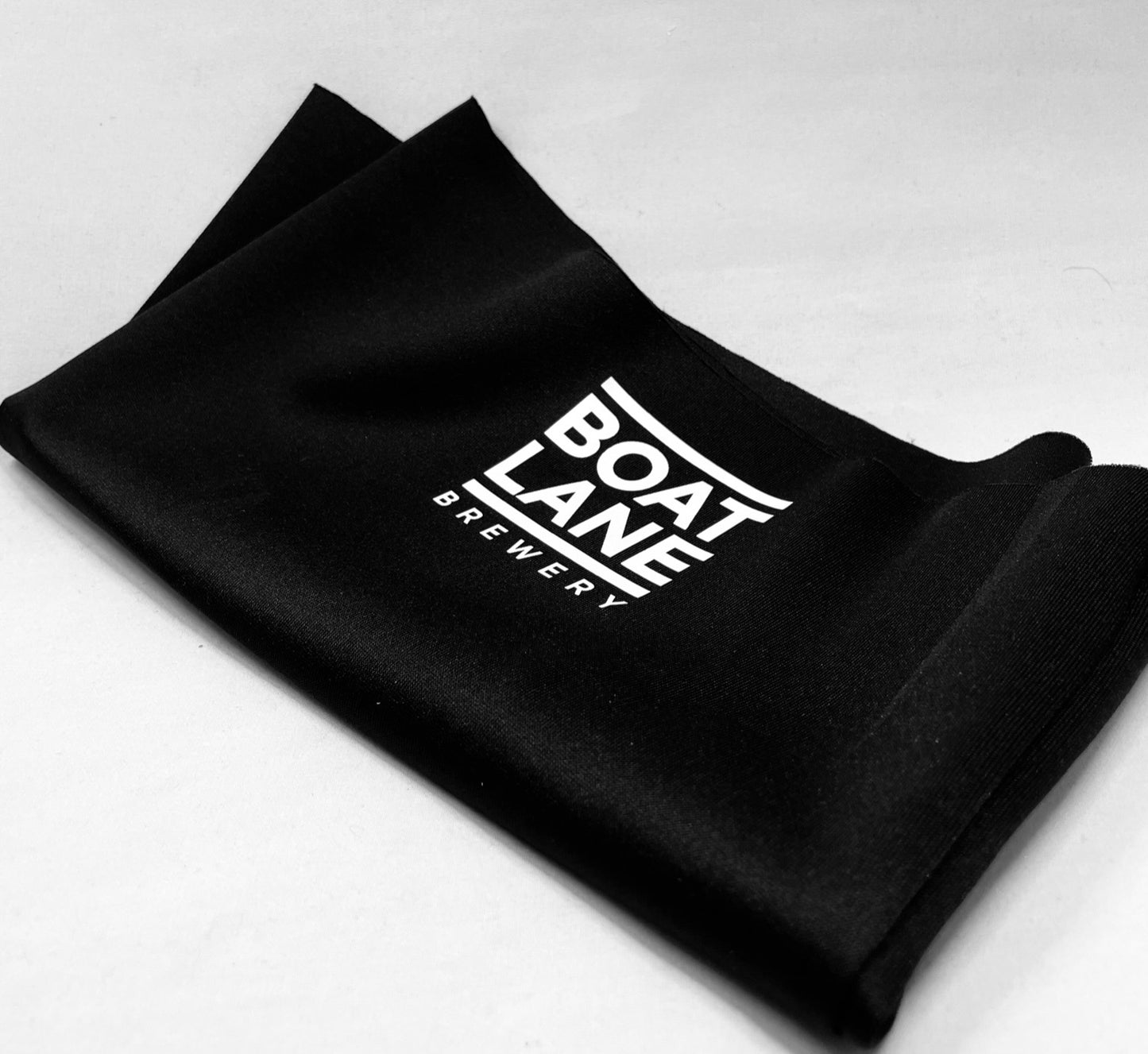 Light Weight Snood - Black with White Print Logo